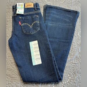 Levi’s Girls Size 12 Regular Dark Blue Skinny Flare Denim Belief Jeans N…